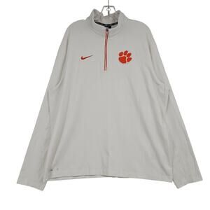 Nike Clemson On-Field 1/4 Zip Embroidered Logo Pullover Jacket Sweater XXL 3572